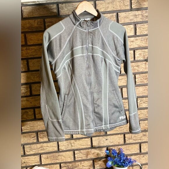 ‎Fila fitted workout jacket grey medium - Picture 1 of 7
